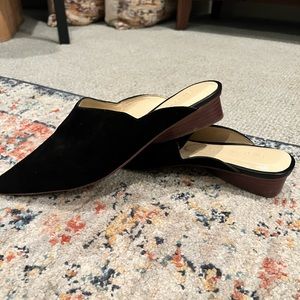 Enzo Angiolini Black Genuine Suede Mules